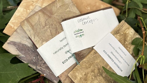 Handmade botanically printed notebook